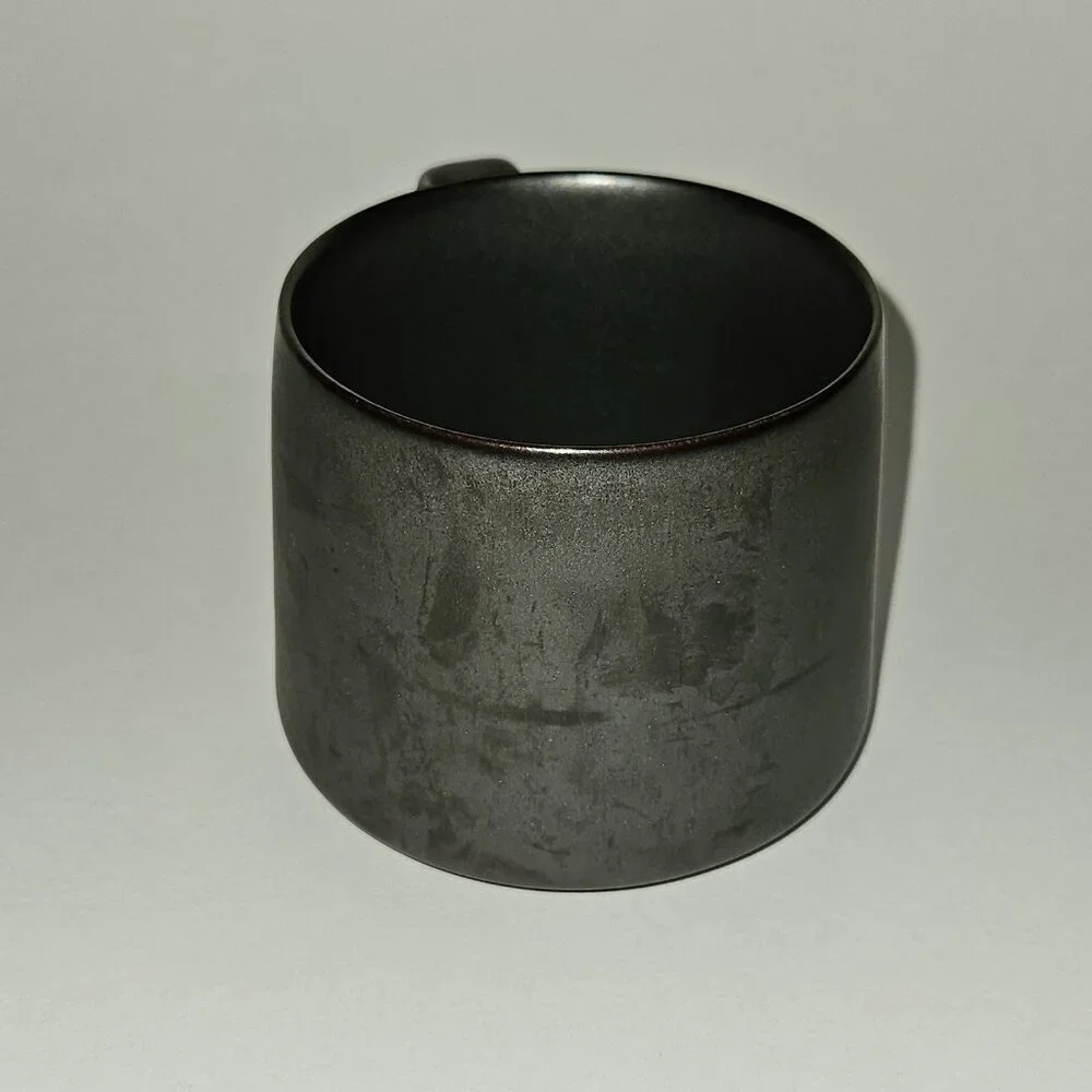 2 Starbucks 2013 Stoneware Mug Coffee Cup Lot 10 oz Brown/Grayish Metallic READ